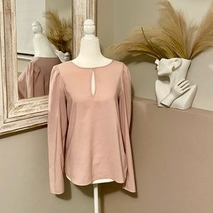 Small Express Spring Summer Powder Baby Pink Office Dress Top Blouse Shirt‎